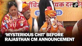 Moments before Rajasthan CM announcement Vasundhara Raje showed chit to Rajnath what transpired?