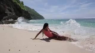 Beautiful model on beach in Bali. Best beaches in Bali