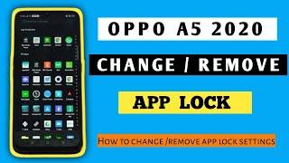 How To Change app lock password  How To Remove App lock on Oppo A5 2020