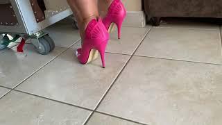 PINK HIGH HEELS METAL HEEL SOUND