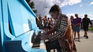 Steven Tylers Public Piano Performance in Kelowna BC