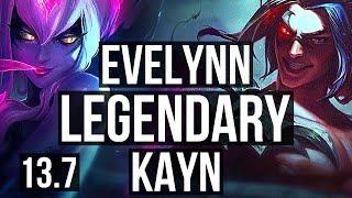 EVELYNN vs KAYN JNG  1408 Rank 5 Eve Legendary  KR Grandmaster  13.7