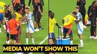Unseen footage shows Di Maria consoling all Colombian players one by one in last match for Argentina