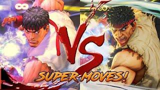 SFIV vs SFVAE - SUPER  ULTRA Moves Comparison 2019