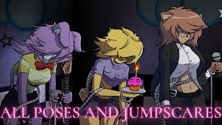 Five Nights In Anime Reborn - ALL POSES AND JUMPSCARES