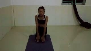 Beautiful young girl yoga challenge  healthy yoga challenge