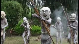 Asaro Mud Men creep out of the forest.