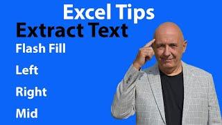 Using Flash Fill and Left Right Mid Function to Extract Text