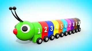 LEARNING COLOR ADN NUMBERS Colorful Caterpillar  Learning to count from 1 to 10