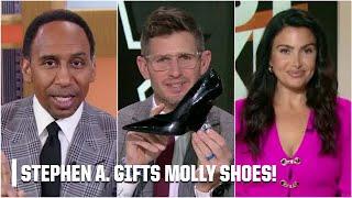 Stephen A. gifted Molly Qerim a pair of shoes for losing his bet   First Take