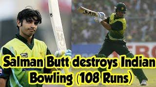 Salman Butt Vs India  Fiery Batting 108 Runs  Pak vs India ODI MatchMA2