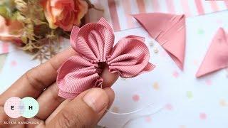 Amazing Kanzashi Flower - Hand Embroidery Works - Ribbon Tricks & Easy Making Tutorial #14