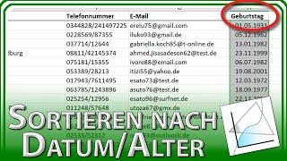 Sortieren nach Datum Geburtstag Alter - Excel Grundlagen Tutorial & Anleitung