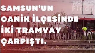 #sondakika - Samsun’un Canik ilçesinde iki tramvay çarpıştı.