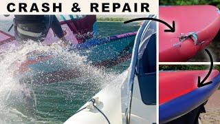 CRASHING INTO A BOAT and then repairing it FULL REPAIR   vlog¹⁶₂₀₂₀