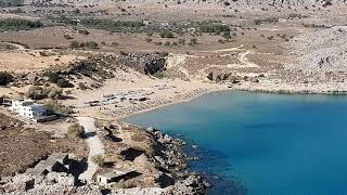 Der Strand Agia Agathi Beach Rhodes Golden Sand from Feraklos Castle