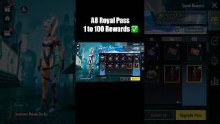 A8 Royal Pass 1 to 100 Rewards #pubgmobile #pubgmnextstarprogram #pubgmobilec6s18 #shorts