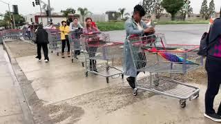 Coronavirus outbreak causes extreme lines at Costco in Cypress California