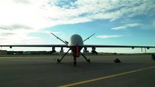 USAF MQ-9 missiles loading and takeoff