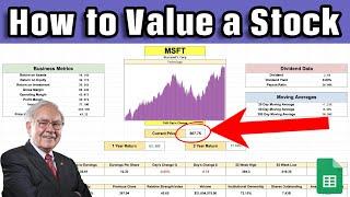 How to Value a Stock Stock Valuation Spreadsheet Tutorial