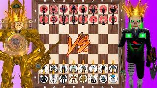 Skibidi Toilet Tournament  Team Titan Clockman vs Skeleton Titan Hybrid on chess board