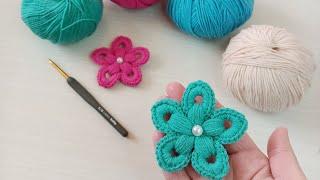 Mükemmel  Süper kolay tığ işi çiçek modeli #crochet #knitting