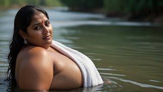 desi fat aunty bathing photo shoot   never seen before.