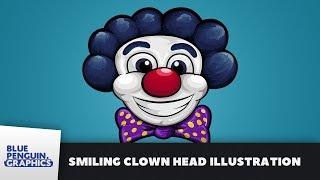 Drawing Smiling Clown Head Vector Cartoon  Behind The Illustrations