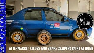 PAINT ALLOYS AND BRAKE CALIPERS AT HOME  DIY ON BBS ALLOYS  COMPLETE PROCESS  CHEAP AND BEST