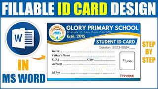 How to Make Fillable ID Cards Design in MS Word  Hindi Tutorial  Identity Card Design