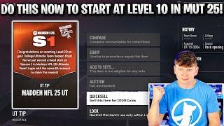 DO THIS NOW TO START AT LEVEL 10 IN MADDEN 25 ULTIMATE TEAM