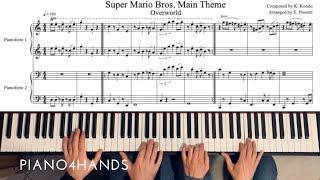 Super Mario Bros. Theme for Piano four hands with score