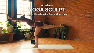 60 Minute Yoga Sculpt  strong vinyasa flow with weights