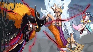 Luffy Gear 5 vs Blackbeard Save Uta Blackbeard kneel under SUN GOD NIKA  One Piece Fan Anime 4K