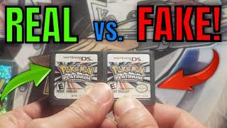 Nintendo DS Pokemon Platinum Version AUTHENTIC vs COUNTERFEIT Games  Differences in FAKES vs REAL