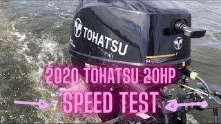 Tohatsu  Mercury 20HP Top Speed Test on Lowe 1448M