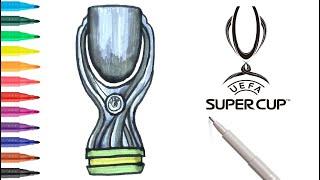 Easy Drawing Uefa Super Cup Trophy I Kolay Uefa Süper Kupası Çizimi I Kupa Nasıl Çizilir?