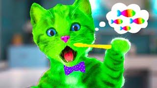 LITTLE KITTEN ADVENTURE GREEN CAT SPECIAL - LEARNING FUNNY VIDEO