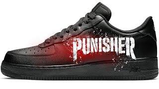 КАСТОМ  PUNISHER Custom sneakers КАСТОМИЗАЦИЯ КРОССОВОК В ИНДИВИДУАЛЬНОМ СТИЛЕ 