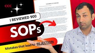 SOP mistakes that lead to straight REJECTION  MS and PhD applicants MUST know these