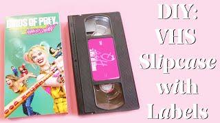 DIY VHS Cassette Slip Case with Labels Templates included