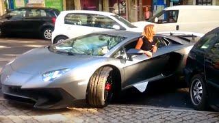 Girl Driving Skills  Lamborghini Aventador vs BIG Truck TIR 