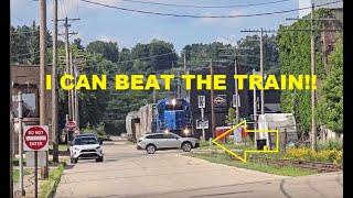 Idiots Speed Past This Railroad Crossing To Beat The Train In Iron Mountains No Train Horn Zone