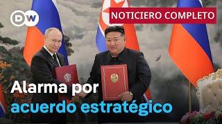  DW Noticias del 21 de junio Seúl quiere respuesta a pacto entre Putin y Kim Noticiero completo