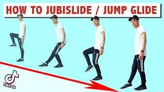 HOW TO JUBISLIDE AKA JUMP GLIDE ACROSS THE FLOOR  POPULAR TIK TOK MOVE