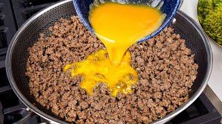 Only a few ingredients Just add eggs to ground meat. Its so delicious Easy breakfast or dinner