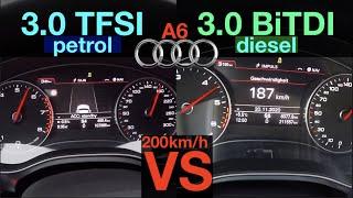 ACCELERATION BATTLE  Audi A6 3.0 TFSI *Supercharged* vs Audi A6 3.0 BiTDI  Petrol vs Diesel