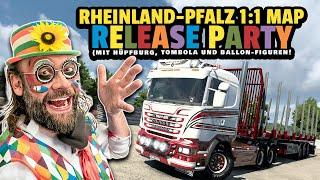  ETS2 RHEINLAND-PFALZ MAP RELEASE PARTY   + JON RUDA SCANIA V8   HERR LÖBLICH LIVE