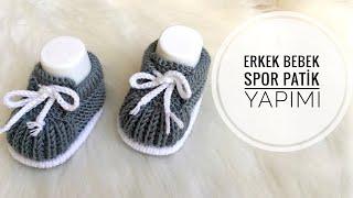 ERKEK BEBEK SPOR PATİK YAPIMI Baby Socks Crochet Tutorial