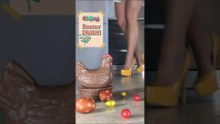 Pea vs. Easter Eggs Oddly Satisfying High Heels Crushing Food ASMR